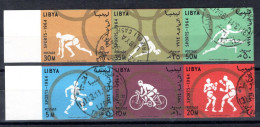 LIBYA 1964; Jeux Olympiques Tokyo; Timbres Non Dentelé Tenant, YT 246-251; Oblitéré - Libia