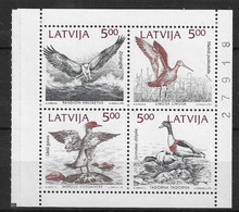 LATVIA 1992 MiNr. 340-3 Lettland Joint Issues BIRDS Osprey, Black-tailed Godwit, Merganser, Shelduck  4v Mnh ** 3,00 € - Lettland