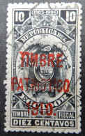 Ecuador 1910 (2) Coat Of Arms Fiscal Stamp Overprinted - Ecuador