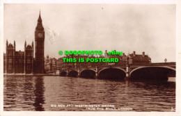 R545780 Big Ben And Westminster Bridge From River. London. 3. RP. 1928 - Sonstige & Ohne Zuordnung