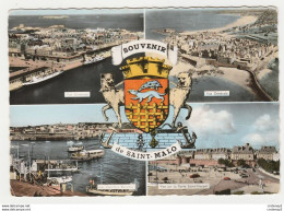 35 SAINT MALO Multivues Et Blason N°2 En 1962 Bateaux Les Vedettes Blanches Citroën Traction Groupe Elèves En Uniformes - Saint Malo