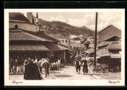 AK Sarajevo, Bascasija, Strasse Mit Marktgeschehen  - Bosnië En Herzegovina