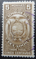 Ecuador 1920 (8) Coat Of Arms Fiscal Stamp - Ecuador