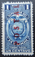 Ecuador 1920 (12) Coat Of Arms Fiscal Stamp Overprinted Postal - Equateur