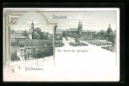 Lithographie Dresden, Cafe Belvedere, Inneres Des Zwingers  - Dresden