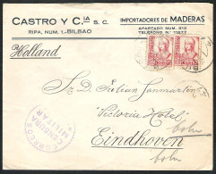 SPAIN Letter 1939 ? From Bilbao To Eindhoven (Netherlands) Censored Censura Militar Correos Bilbao? - Brieven En Documenten