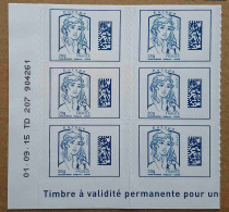 A3-N8 : Marianne De Ciappa Et Kawena Europe 20 G Bleu Ciel Avec Bdf Daté (autocollants / Autoadhésifs) - Unused Stamps