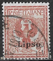 DODECANESE 1912 Black Overprint LIPSO On Italian Stamps 2 C Redbrown Vl. 1 - Dodécanèse