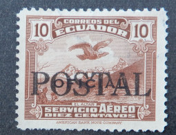 Ecuador 1937 (10) Andean Condor Over El Altar Overprinted Postal - Equateur
