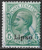 DODECANESE 1912 Black Overprint LIPSO On Italian Stamps 5 C Green Vl. 2 - Dodekanesos