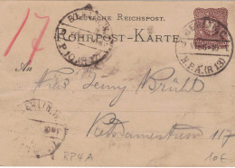 Rohrpost-Karte 25 Pf. Adler In Ellipse - 4 A - Berlin H.P.A. 1886 13 > 17 - Tarjetas