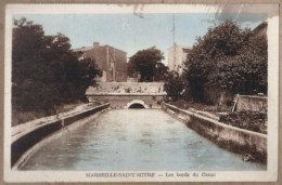 CPA 13 - SAINT MITRE - MARSEILLE - Les Bords Du Canal - TB PLAN Cours D'eau + Maisons Derrière TB Oblitération Timbres - Other & Unclassified