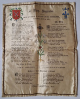 DOCUMENT IMPRIME SUR SOIE - ST MARY HAGGERSTON -LONDRES - ORDER OF SERVICE BE USED AT THE CONFIRMATION - ARMOIRIE - 1863 - Religion &  Esoterik