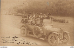 CARTE PHOTO NON IDENTIFIEE REPRESENTANT UNE VOITURE AVEC BEAUCOUP DE GENS PROMENADE A BETHARAM AOUT 1922 - To Identify