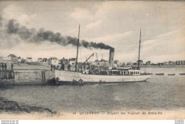 56 QUIBERON DEPART DU VAPEUR DE BELLE ILE - Ferries