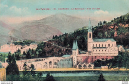 65 LOURDES LA BASILIQUE VUE DE COTE - Lourdes