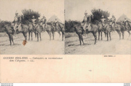 GUERRE 1914 1916 CUIRASSIERS EN RECONNAISSANCE DANS L'ARGONNE CARTE STEREOSCOPIQUE - Estereoscópicas