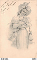 ILLUSTRATION DE BRAUN MON BIJOU FEMME TENANT UNE COLOMBE DANS LES MAINS - Braun, W.