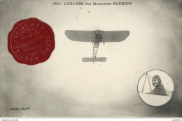 LEBLANC SUR MONOPLAN BLERIOT CACHET DE CIRE GRAND MEETING D'AVIATION LE HAVRE TROUVILLE AOUT 1910 - Reuniones