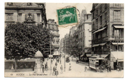 CPA  76    ROUEN   1914   LA RUE GRAND PONT   TRAMWAY - Rouen