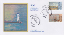 Enveloppe  FDC  1er  Jour   FRANCE    Avant  Et  Aprés  L'  IMPRESSIONNISME  Et  L'EAU    2013 - 2010-2019