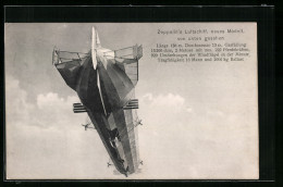 AK Zeppelin`s Luftschiff, Neues Modell Von Unten Gesehen  - Dirigibili