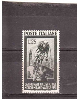 1951 L.25 CAMPIONATO DEL MONDO CICLISMO MILANO-VARESE - 1946-60: Ungebraucht