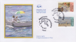 Enveloppe  FDC  1er  Jour   FRANCE    Avant  Et  Aprés  L'  IMPRESSIONNISME  Et  L'EAU    2013 - 2010-2019