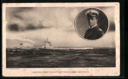 AK Unterseeboot U 9 Mit Kapitänleutnant Weddigen  - Warships