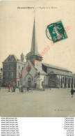 60.  GRANDVILLIERS .  L'Eglise Et La Mairie .  CPA Animée . - Grandvilliers