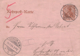 Rohrpost-Karte 25 Pf. Germania - Berlin 87 1904 > 5 09:50 - Postkarten