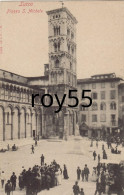 Toscana-lucca Piazza S.michele Differente Animatissima Veduta Primi 900 (f.piccolo) - Lucca