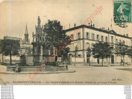 63.  CLERMONT FERRAND .  La Fontaine D'Amboise Et Le Quartier Général Du 13e Corps D'Armée . - Clermont Ferrand