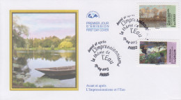 Enveloppe  FDC  1er  Jour   FRANCE    Avant  Et  Aprés  L'  IMPRESSIONNISME  Et  L'EAU    2013 - 2010-2019