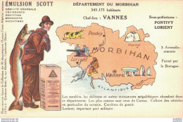 56 DEPARTEMENT DU MORBIHAN PUBLICITE DE EMULSION SCOTT - Mapas