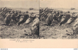 RARE GUERRE 1914 INFANTERIE FRANCAISE SUR LA LIGNE DE FEU CARTE STEREOSCOPIQUE - Stereoscope Cards