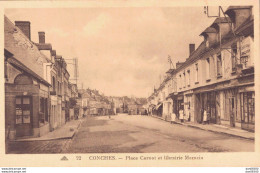 27 CONCHES PLACE CARNOT ET LIBRAIRIE MARAZIN - Conches-en-Ouche