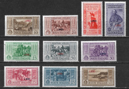 DODECANESE 1932 Stamps Of Italy Garibaldi Set With Overprint LIPSO Complete MH Set Vl. 17 / 26 - Dodécanèse