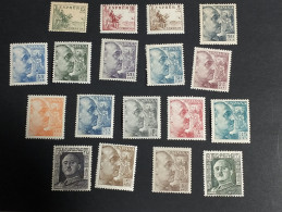 España SELLOS Cid General Franco Edifil 1044/61 SELLOS Año 1949 Sellos Nuevos*/sombras/*** MNH - Unused Stamps