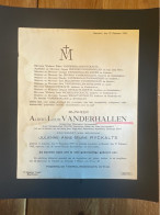 Albert Vanderhallen Echtg Ryckalts Julienne *1889 Lokeren +1942 Hasselt Devries Bellefroid Grauls Willot Sepulchre Smeet - Obituary Notices