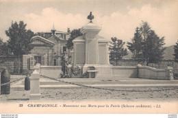 39 CHAMPAGNOLE MONUMENT AUX MORTS POUR LA PATRIE - Kriegerdenkmal