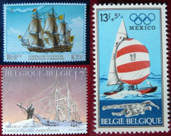Belgique Yv. 1460 - 1674 - 2726 Neufs ** (MNH) - Bateaux - Voiliers - Ships