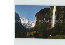 12412514 Lauterbrunnen BE Kirche Staubbach Wasserfall Grosshorn Alpen Lauterbrun - Autres & Non Classés