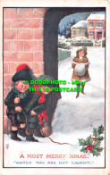 R546217 A Most Merry Xmas. Watch You Are Not Caught. Inter Art. Topical Christma - Monde
