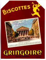Buvard  15 X 20  Biscottes GRINGOIRE Pithiviers En Gatinais L'Eglise De La Madeleine (Paris)  290/295g - Bizcochos