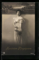 Foto-AK NPG Nr.237 /3: Hübsche Frau Mit Blumenkörbchen  - Photographie