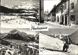 12407902 Pontresina Wintersportplatz Alpen Eislaufbahn Ortspartie Skilift Pontre - Autres & Non Classés