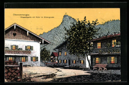 Künstler-AK Eugen Felle: Oberammergau, Ortspartie Mit Kofel Im Hintergrund  - Autres & Non Classés