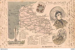 62 PAS DE CALAIS CARTE GEOGRAPHIQUE - Landkarten