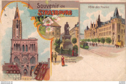 67 SOUVENIR DE STRASBOURG  HOTEL DES POSTES LA CATHEDRALE MONUMENT GUTEMBERG - Straatsburg